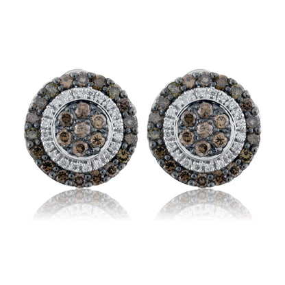 Diamond and Cognac Diamond Stud Earrings - Park City Jewelers