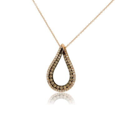 Diamond and Cognac Diamond Teardrop Pendant - Park City Jewelers