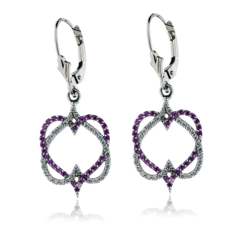 Diamond and Sapphire Infinity Heart Dangle Earrings - Park City Jewelers
