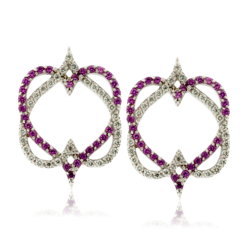 Diamond and Sapphire Infinity Heart Stud Earrings - Park City Jewelers