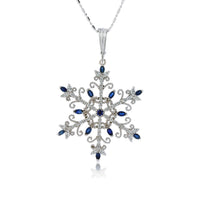 Diamond and Sapphire Snowflake Pendant - Park City Jewelers