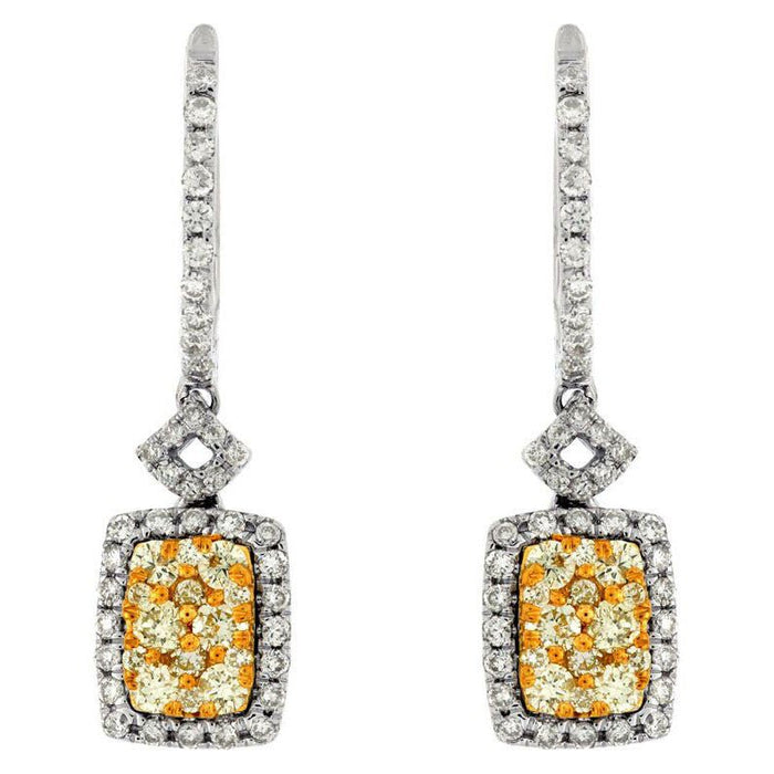 Diamond and Yellow Diamond Earrings - Park City Jewelers
