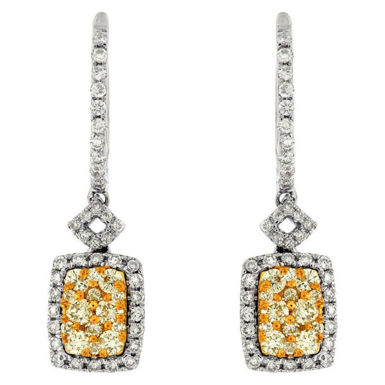 Diamond and Yellow Diamond Earrings - Park City Jewelers