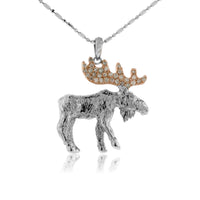 Diamond Antlered Moose Necklace - Park City Jewelers