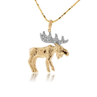 Diamond Antlered Moose Necklace - Park City Jewelers