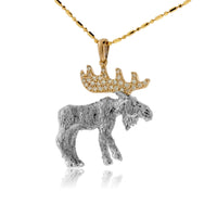 Diamond Antlered Moose Necklace - Park City Jewelers