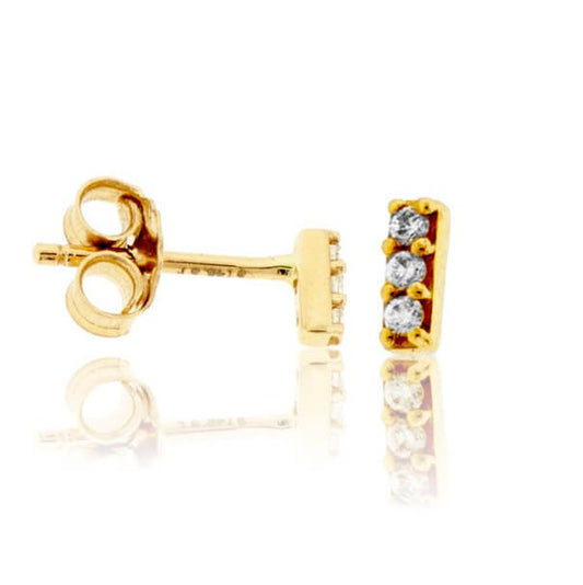 Diamond Bar Stud Earrings - Park City Jewelers