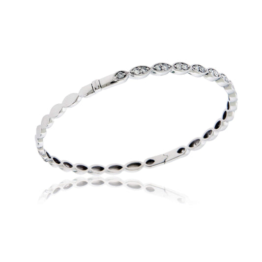 Diamond Bezel Style Hinged Bangle Bracelet - Park City Jewelers
