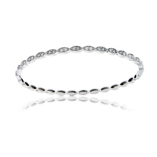 Diamond Bezel Style Hinged Bangle Bracelet - Park City Jewelers