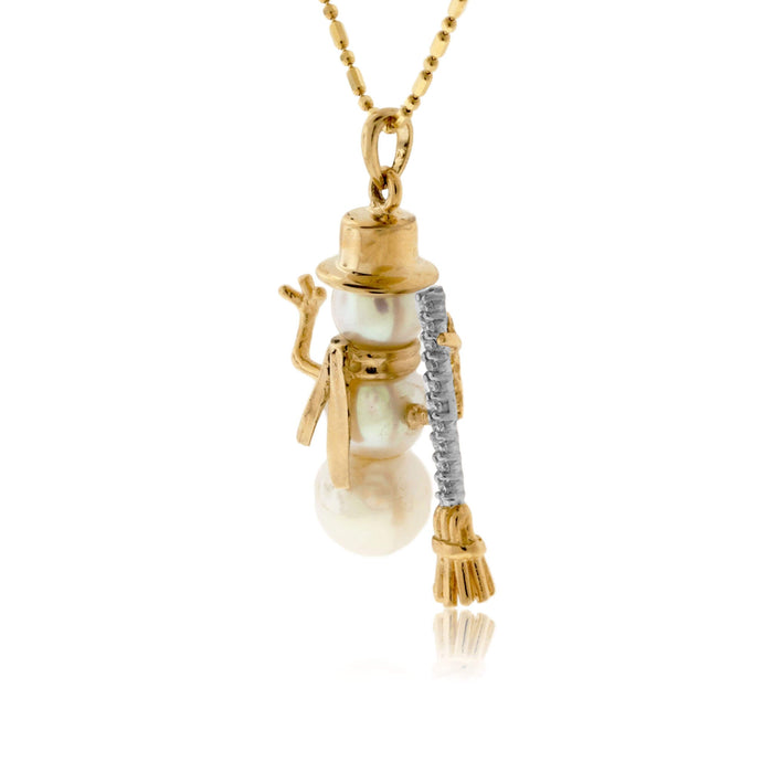 Diamond Broomstick Pearl Snowman - Park City Jewelers