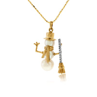 Diamond Broomstick Pearl Snowman - Park City Jewelers