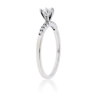 Diamond Center and Diamond Accented Classic Style Engagement Ring - Park City Jewelers