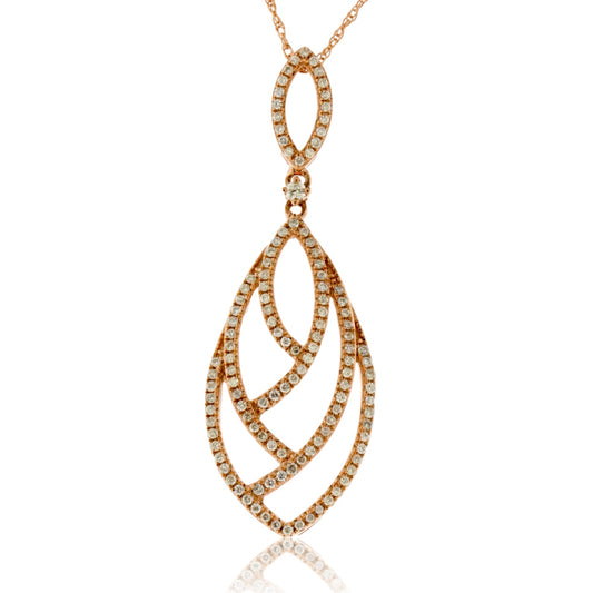 Diamond Chandelier Leaf Style Pendant - Park City Jewelers