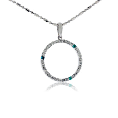 Diamond Circle and Pariba Tourmaline Pendant - Park City Jewelers