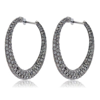 Diamond Circle Front Facing Hoop Style Earrings - Park City Jewelers