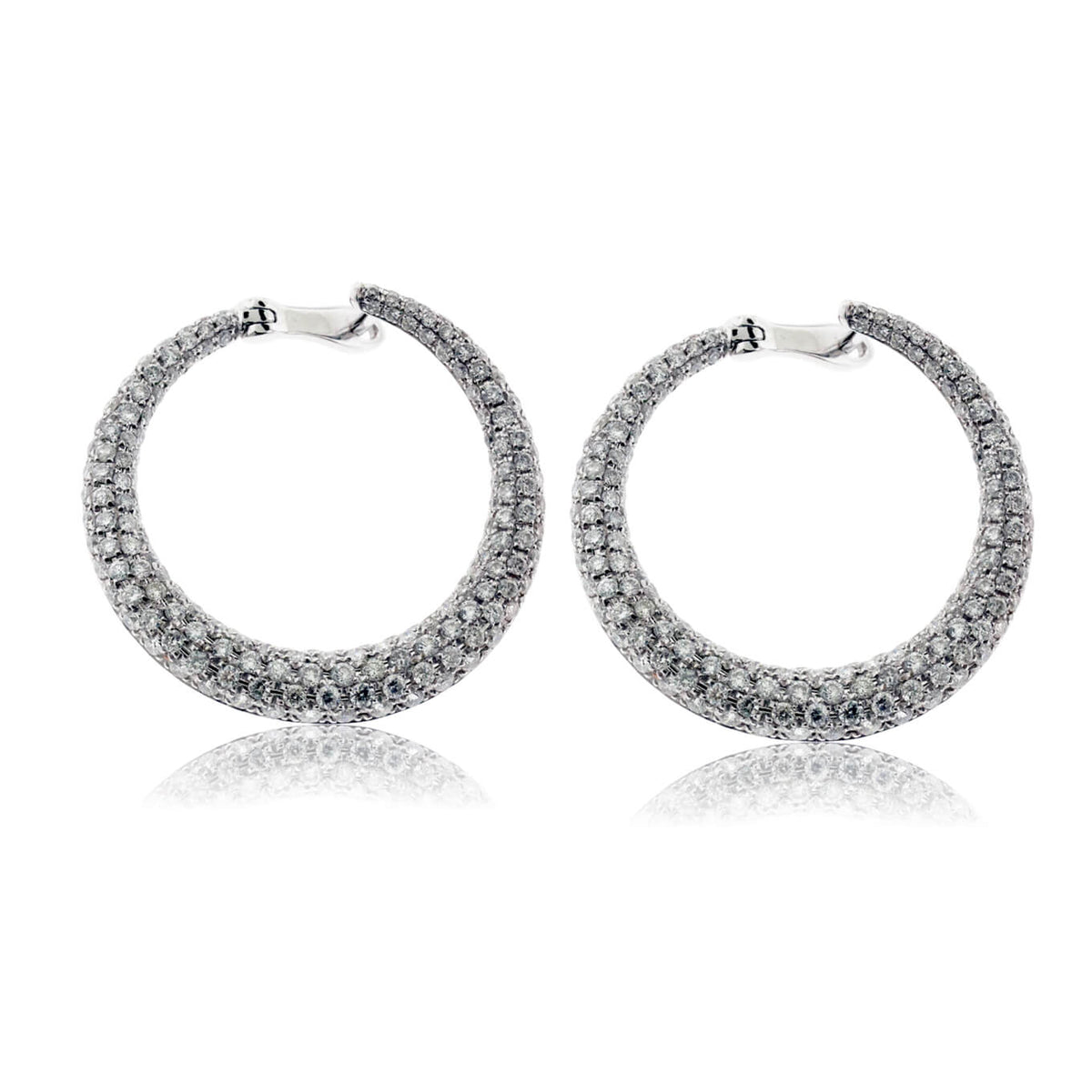 Diamond Circle Front Facing Hoop Style Earrings - Park City Jewelers