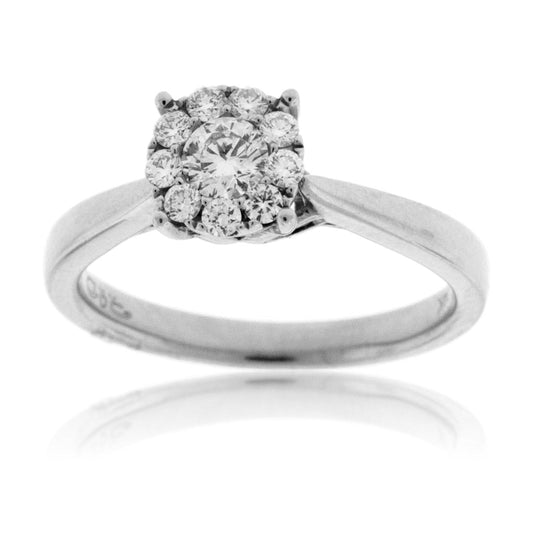 Diamond Cluster Rose Gold Engagement Ring - Park City Jewelers