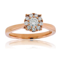 Diamond Cluster Rose Gold Engagement Ring - Park City Jewelers