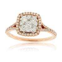 Diamond Cluster Rose Gold Ring - Park City Jewelers