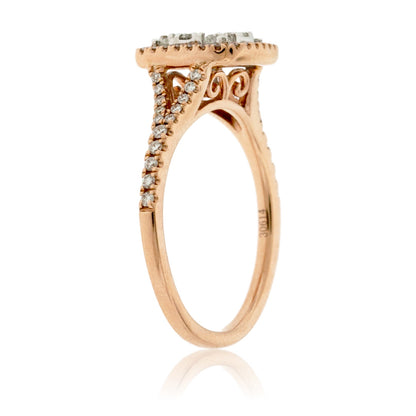Diamond Cluster Rose Gold Ring - Park City Jewelers