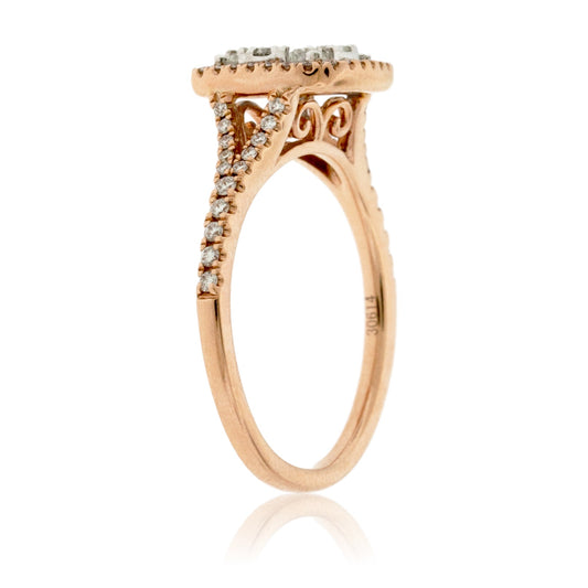 Diamond Cluster Rose Gold Ring - Park City Jewelers