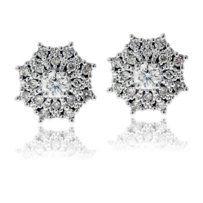 Diamond Cluster Stud Style Snowflake Earrings - Park City Jewelers