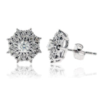 Diamond Cluster Stud Style Snowflake Earrings - Park City Jewelers