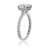 Diamond & Cushion CZ Center Stone Engagement Ring with Hidden Halo - Park City Jewelers
