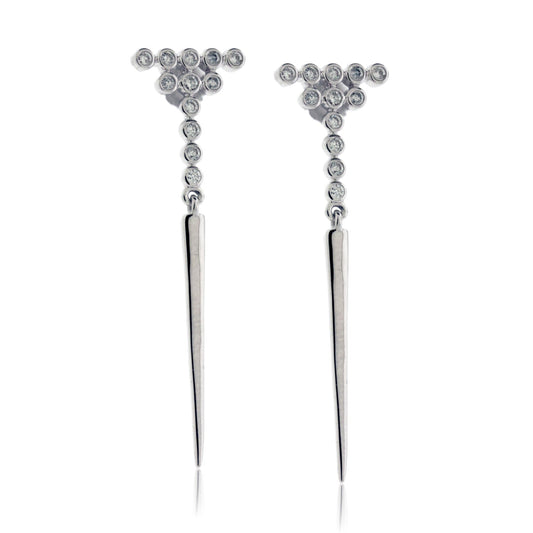 Diamond Dangle Circle Dangle Earrings - Park City Jewelers