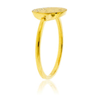 Diamond Disc Gold Satin Finish Flush Set Ring - Park City Jewelers