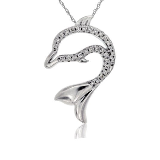Diamond Diving Dolphin Necklace - Park City Jewelers