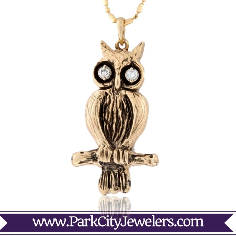 Diamond Eyed Owl Pendant - Park City Jewelers