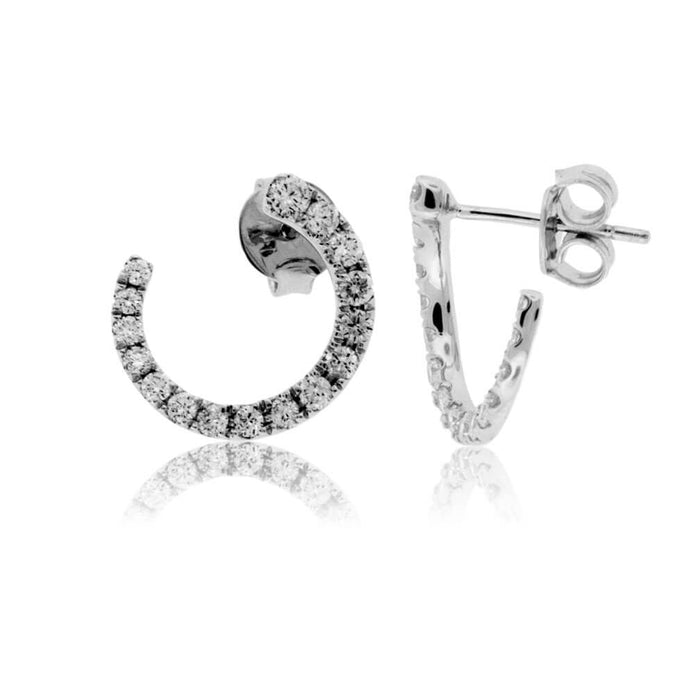 Diamond Front Facing Style Hoop Earrings - Park City Jewelers