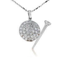 Diamond Golf Ball and Tee Pendant - Park City Jewelers