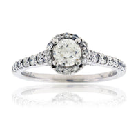 Diamond Halo Engagement Wedding Ring - Park City Jewelers