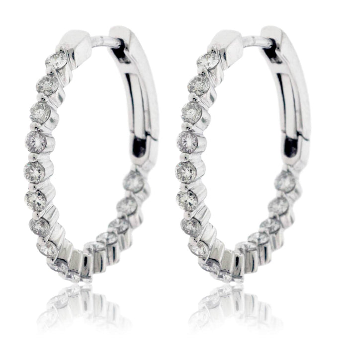Diamond Inside-Out Hoop Earrings with Bezels - Park City Jewelers