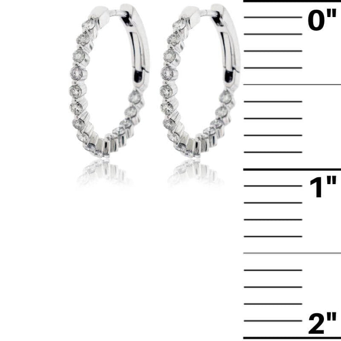Diamond Inside-Out Hoop Earrings with Bezels - Park City Jewelers