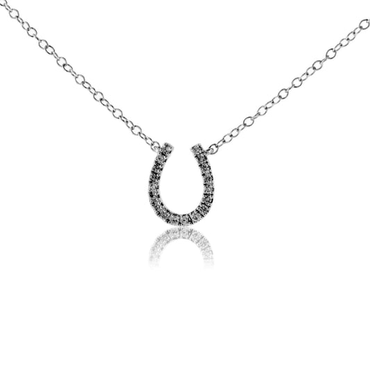 Diamond Lined Horse Shoe Necklace - Park City Jewelers