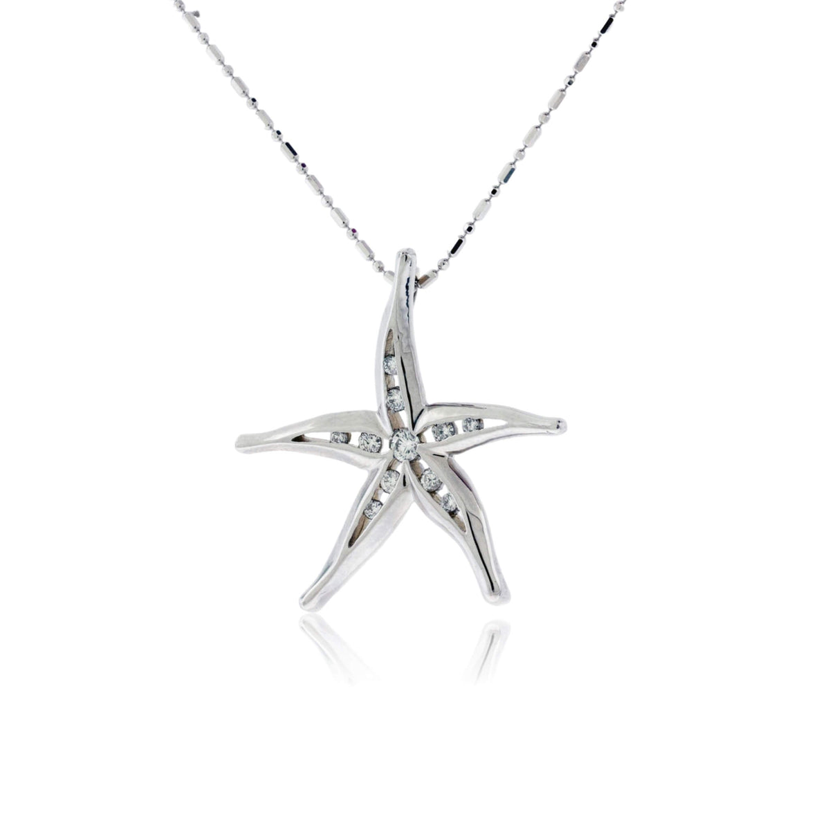 Diamond Lined Starfish Pendant - Park City Jewelers