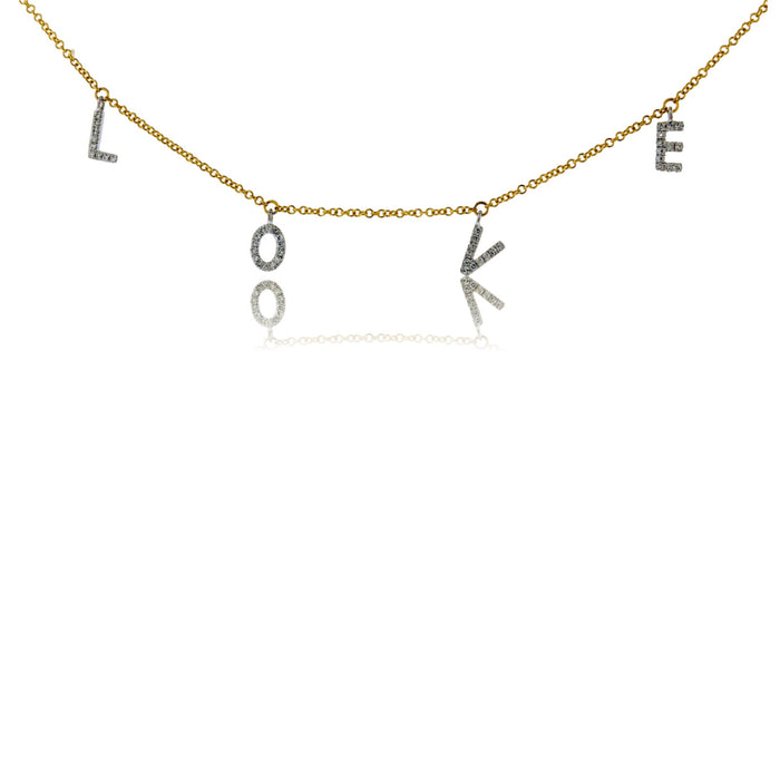 Diamond LOVE Letter Chain Pendant - Park City Jewelers