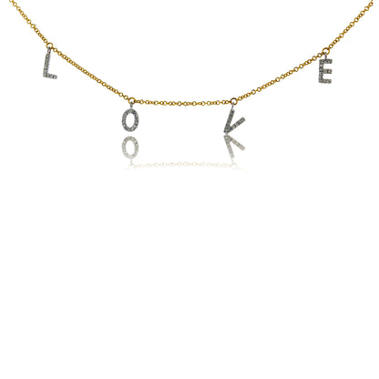 Diamond LOVE Letter Chain Pendant - Park City Jewelers
