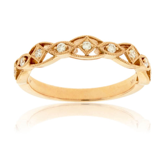 Diamond Milgrain Scallop Overlapping Band - Park City Jewelers