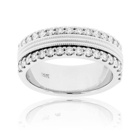 Diamond Milgrain Style Double Row Band - Park City Jewelers