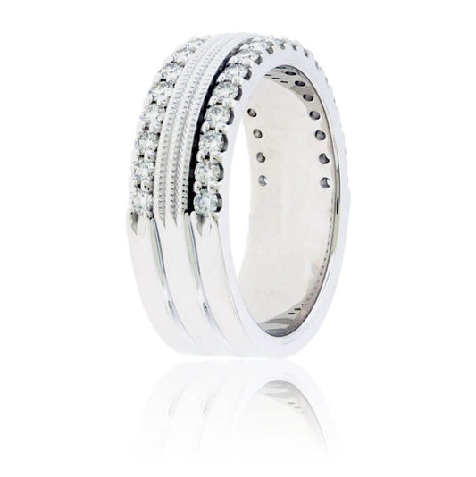 Diamond Milgrain Style Double Row Band - Park City Jewelers
