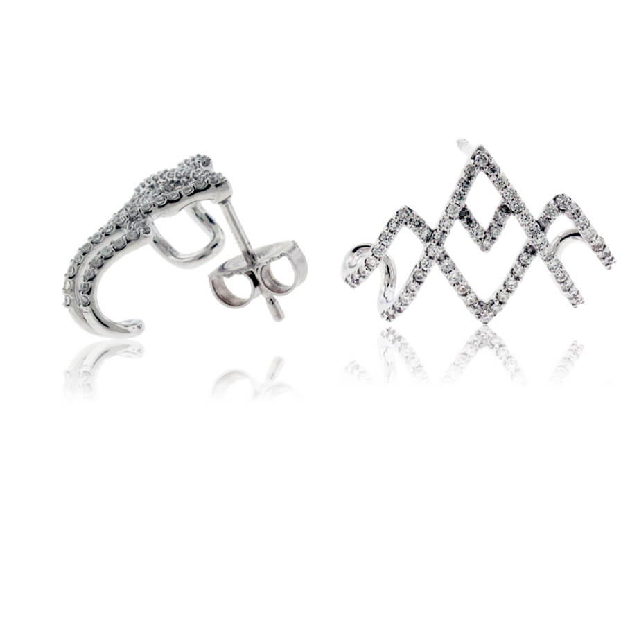 Diamond Mountain Silhouette, Huggie Style Earrings - Park City Jewelers