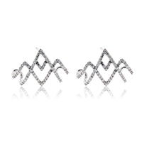 Diamond Mountain Silhouette, Huggie Style Earrings - Park City Jewelers