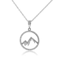 Diamond Mountain Silhouette in Circle Necklace - Park City Jewelers