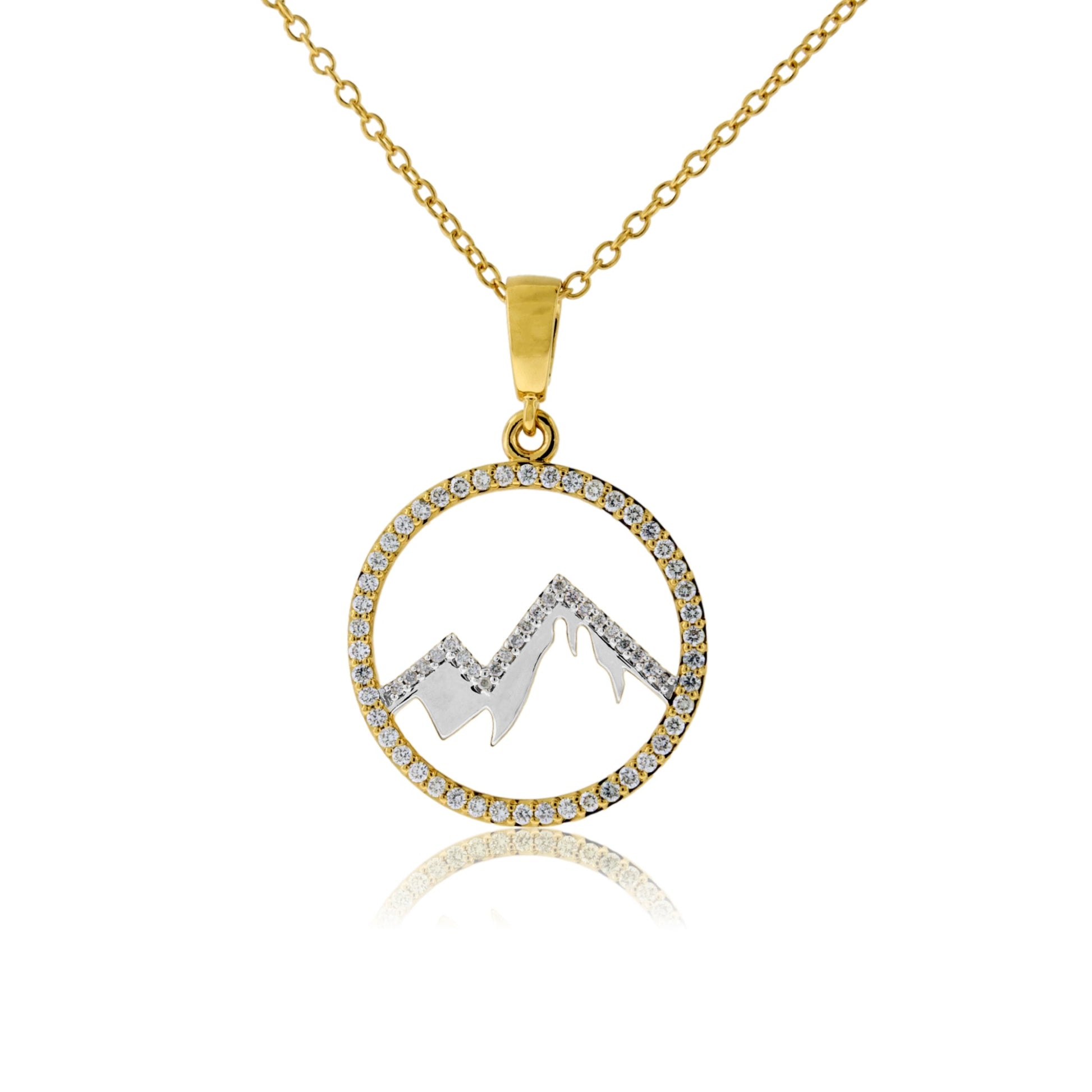 Diamond Mountain Silhouette in Circle Necklace - Park City Jewelers