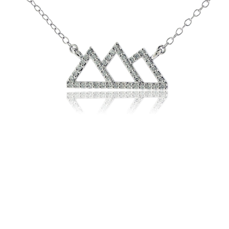 Diamond Outline Mountain Silhouette Necklace - Park City Jewelers