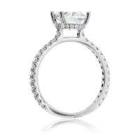 Diamond & Oval CZ Center Stone Engagement Ring with Hidden Halo - Park City Jewelers